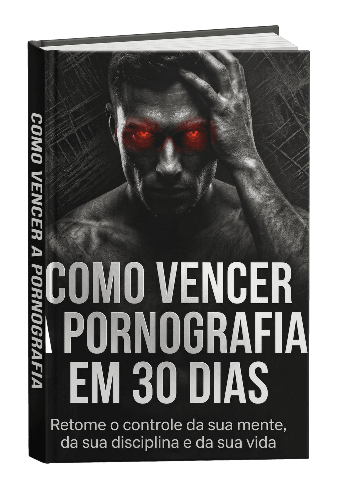 Mockup do ebook Como vencer a pornografia em 30 dias em destaque sobre fundo escuro